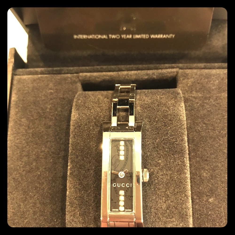 Gucci Stainless Steel Watch w/diamonds